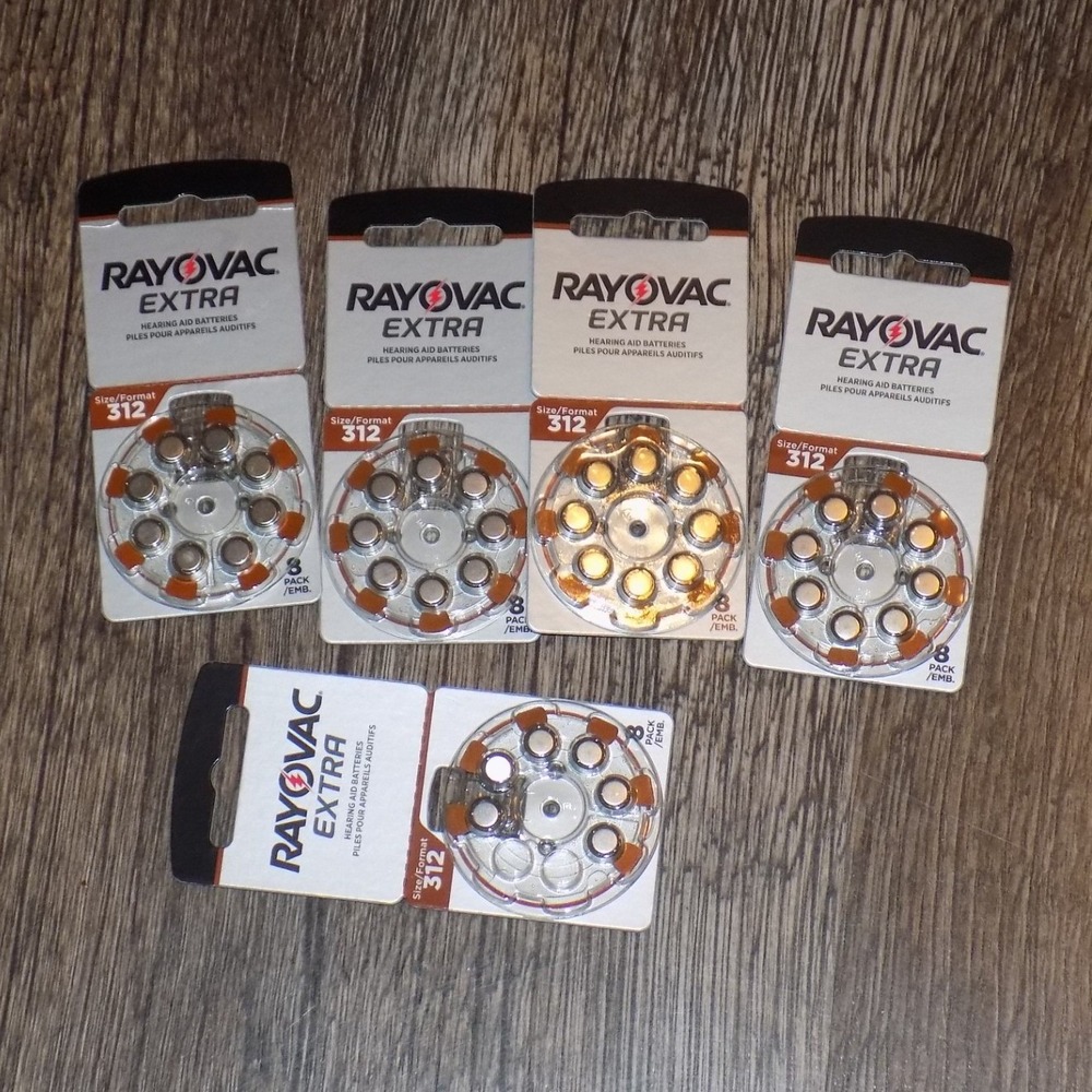 Rayovac Extra Hearing Aid Batteries Size 312‎ Brown Tab 38 Total NEW/OPEN Lot